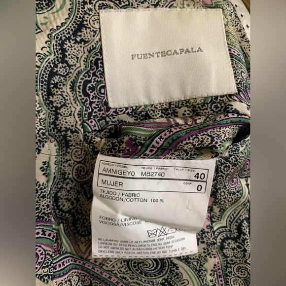 FUENTECAPALA AMNIGY0 Size IT 40/US 4 Olive Greenish Corduroy Blazer Jacket - Picture 5 of 10